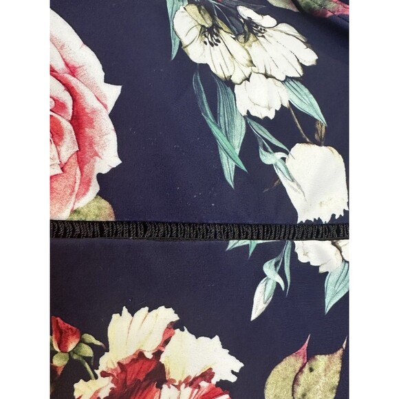 CUPSHE 1 Piece Swimsuit 1X Navy Blue Floral Padded Lined Underwire- USED - Picture 4 of 8